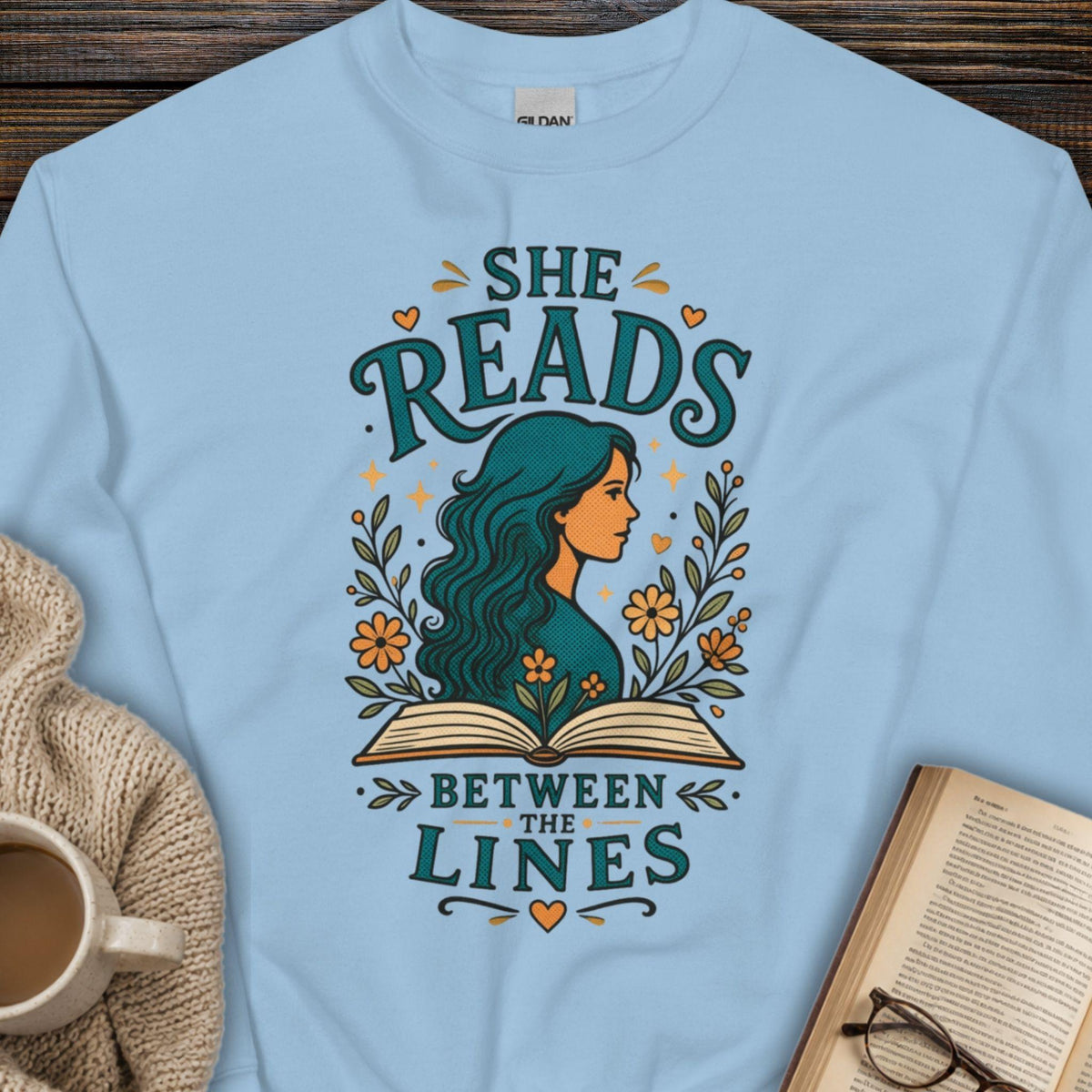 She Reads Between The Lines Sweatshirt