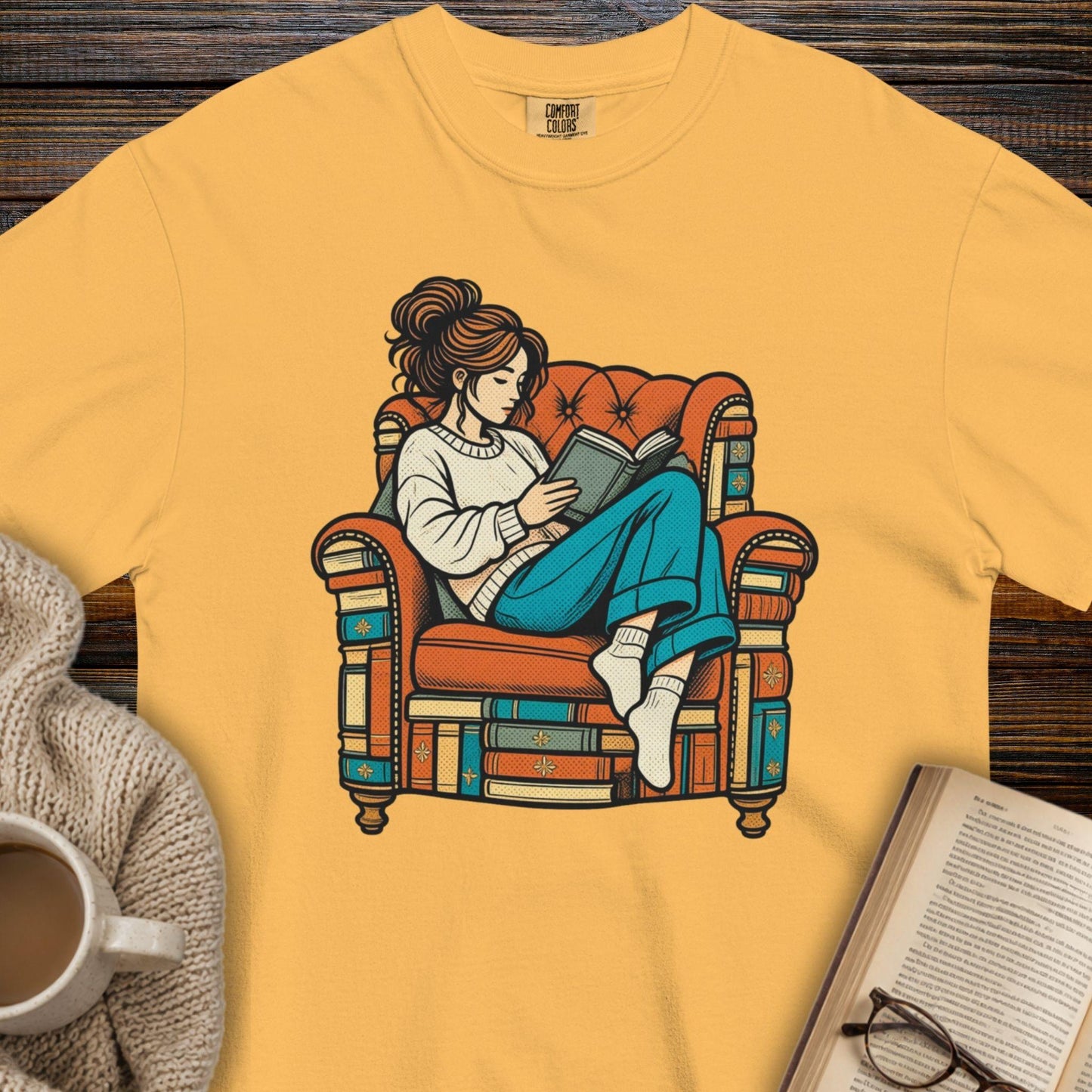 Girl reading T-shirt