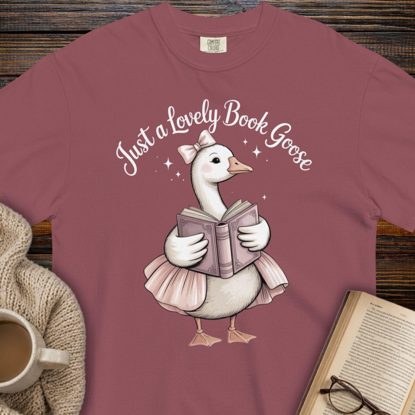 Just a Lovely Book Goose T-Shirt