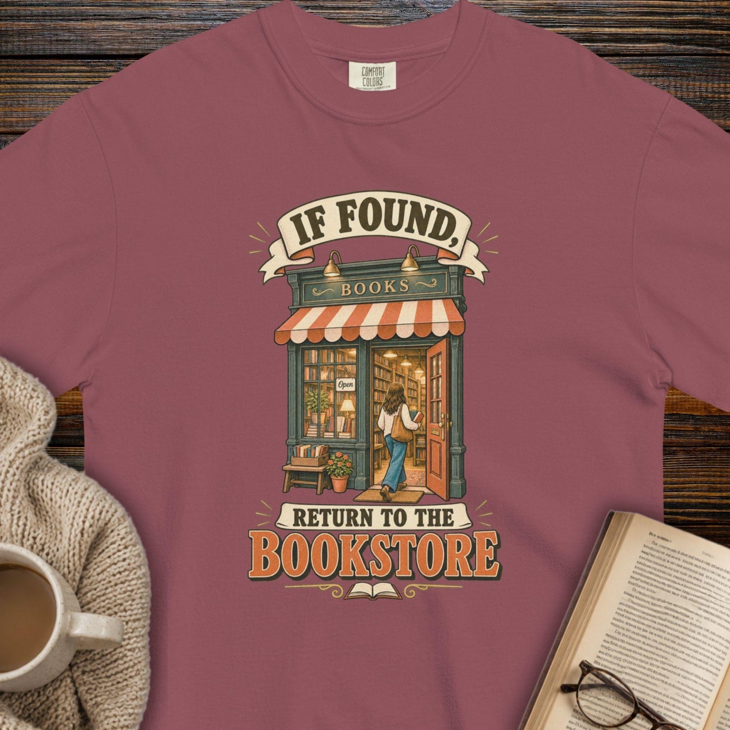 If found return to bookstore T-shirt