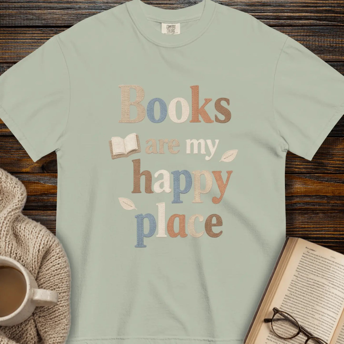 "Books Are My Happy Place" — Book Lover T-Shirt