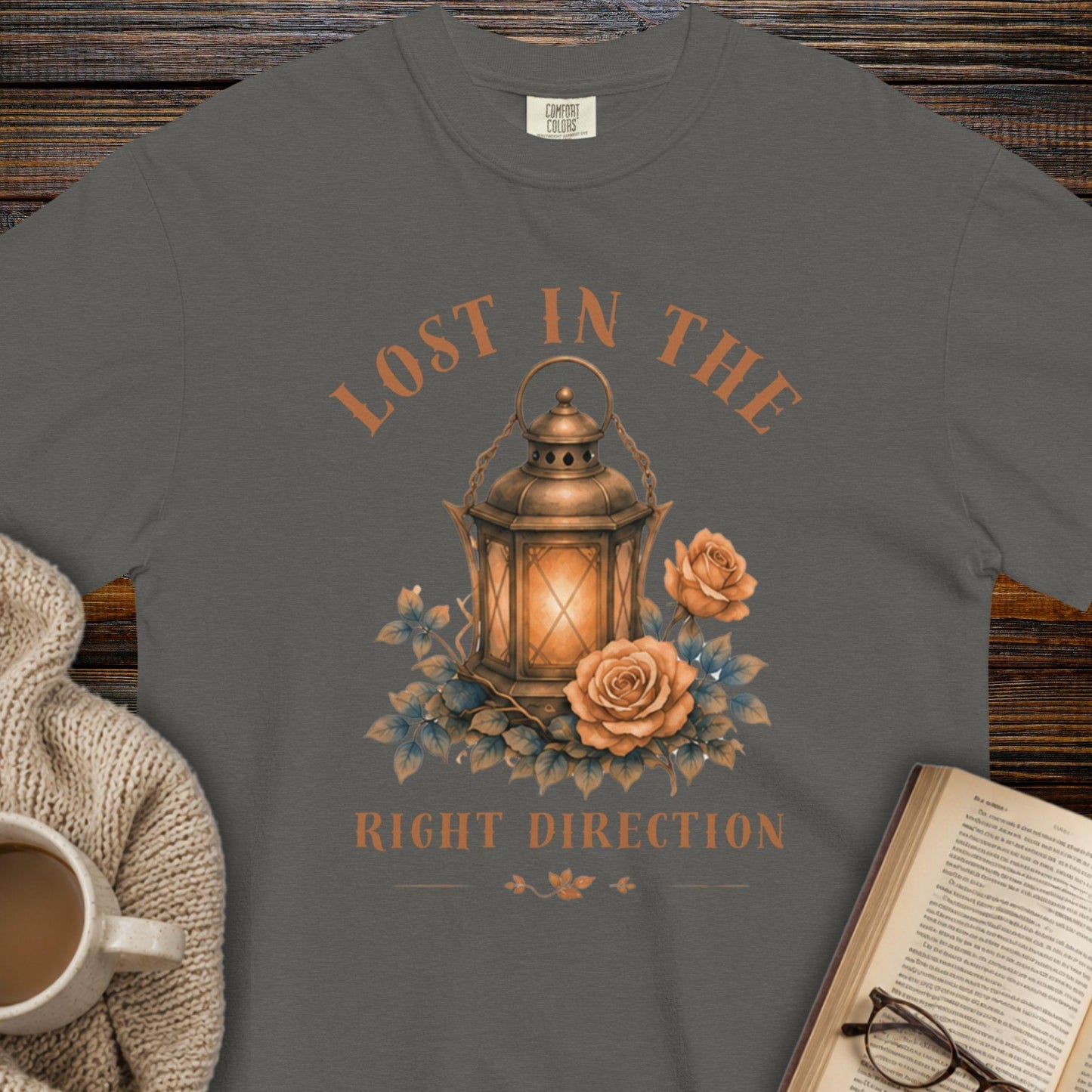 "Lost in the Right Direction" — Book Lover T-Shirt