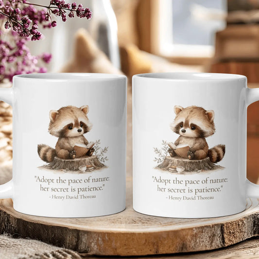 "Adopt the Pace of Nature" — Henry David Thoreau Quote Mug