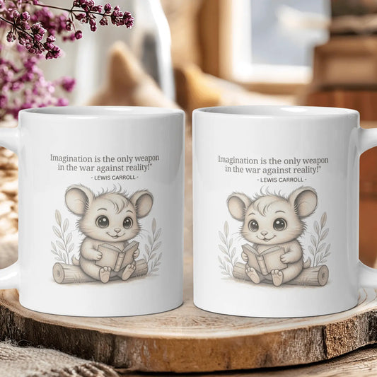 "Curiouser and Curiouser" — Lewis Carroll Quote Mug