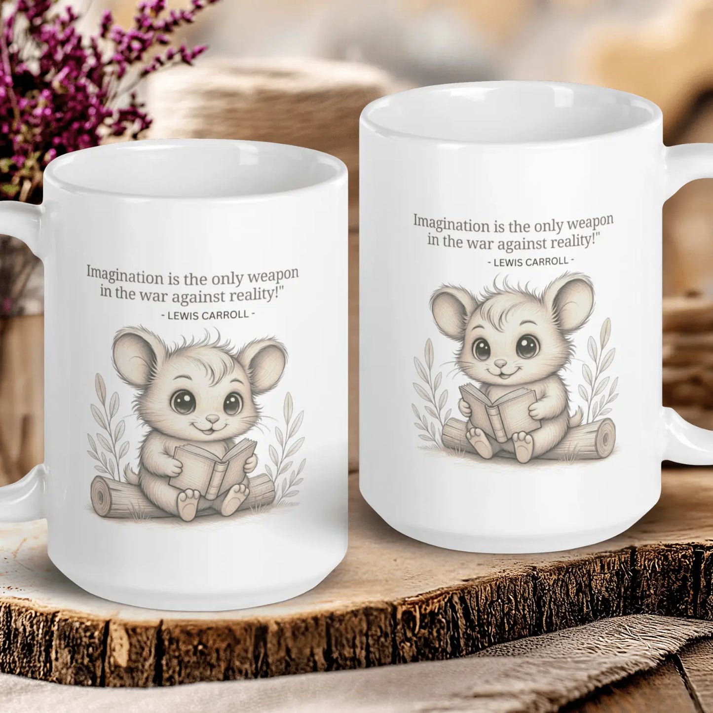"Curiouser and Curiouser" — Lewis Carroll Quote Mug