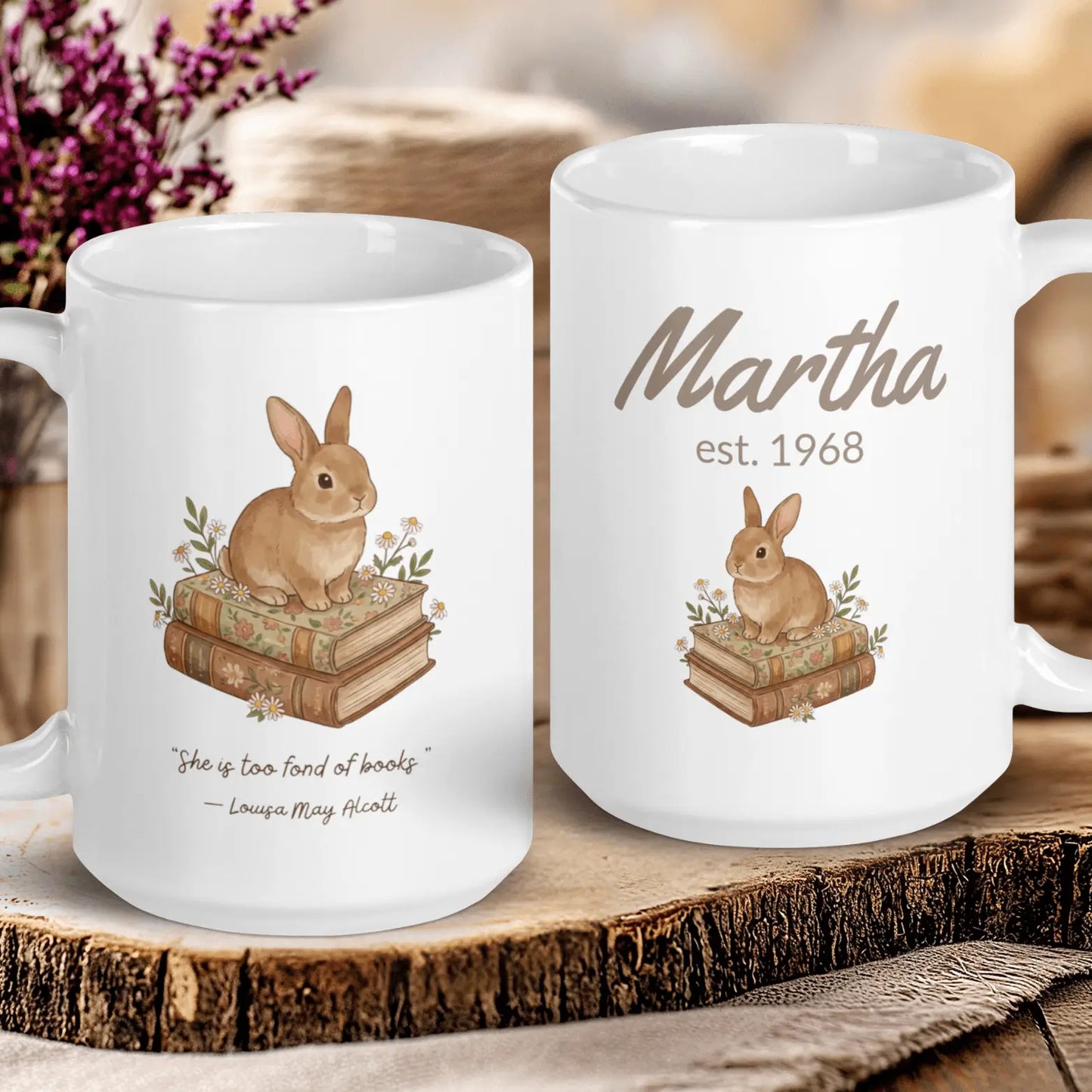 "She is Too Fond of Books" — Personalised Reader Gift Mug