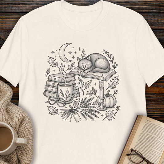 Cozy Halloween Cat T-Shirt