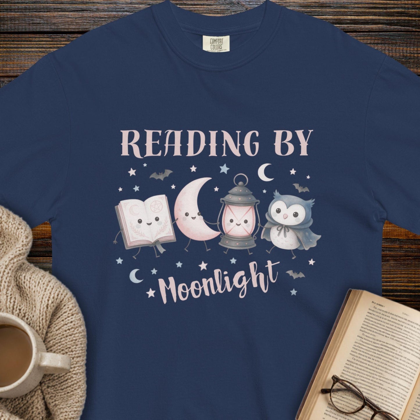 Reading by moonlight T-shirt