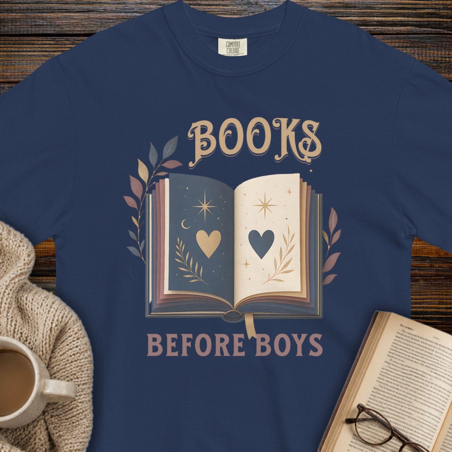 Books before boys T-shirt