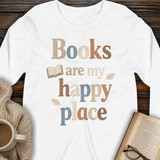 Happy Place Faux Stitched Long Sleeve Tee
