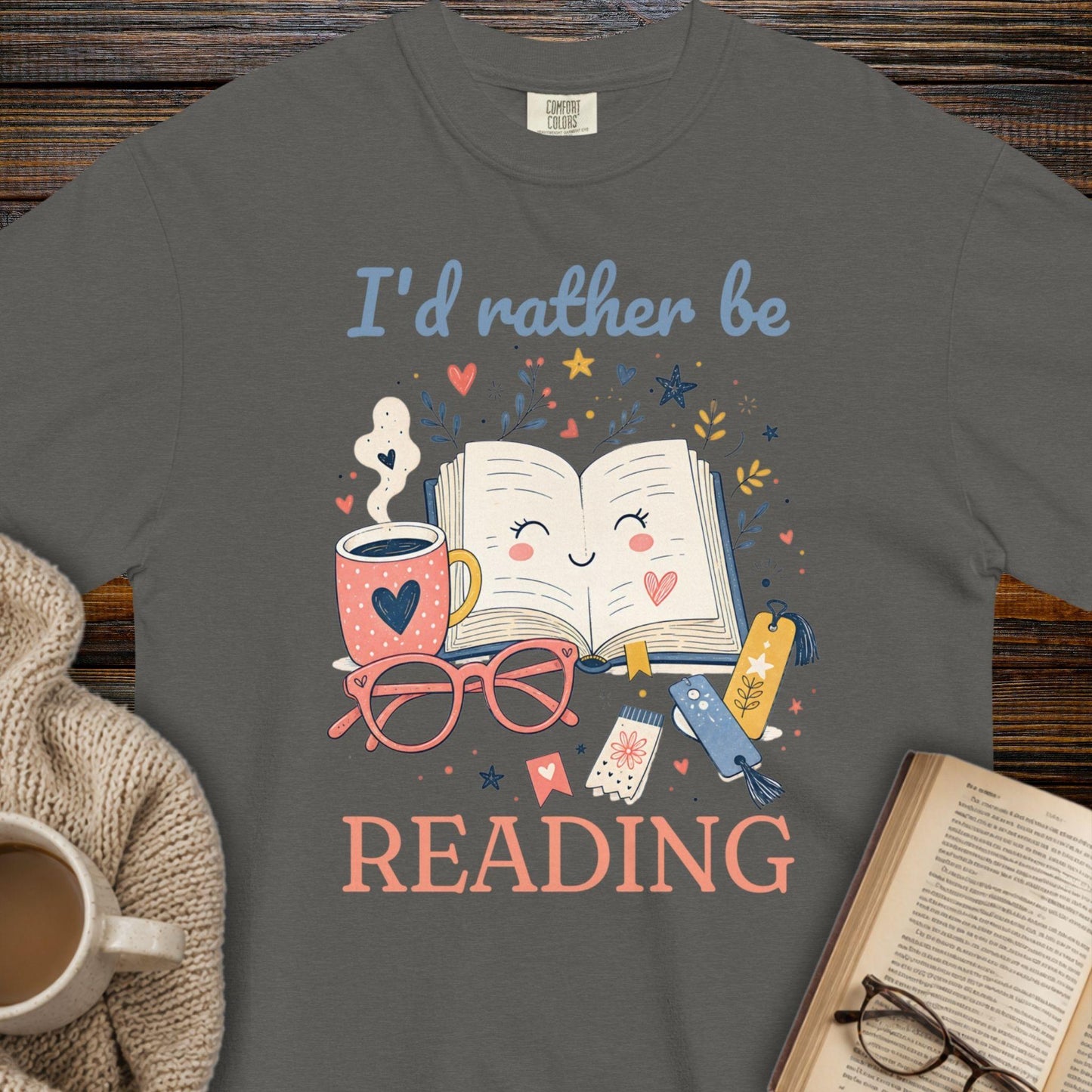 I'd rather be reading kawaii T-shirt