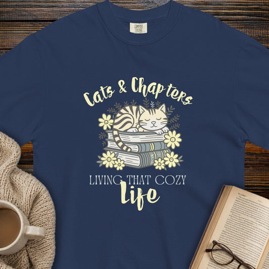 Cats, Chapters & the Cozy Life T-Shirt