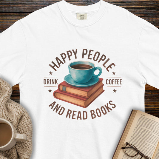 Happy people, coffee and books T-shirt