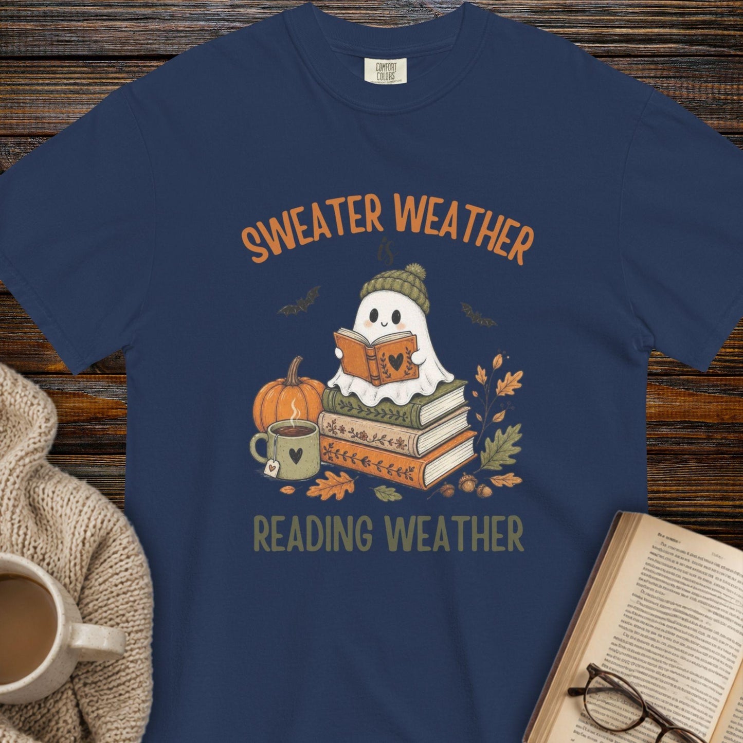 Sweater weather, reading weather T-shirt