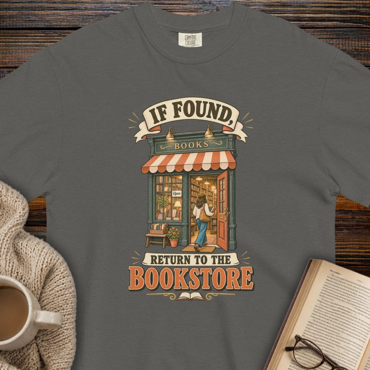 If found return to bookstore T-shirt