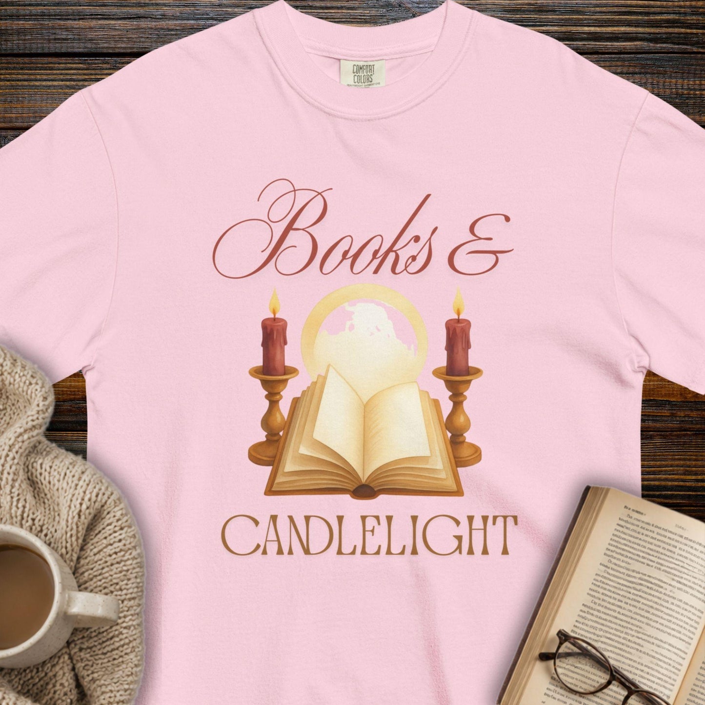 Books & candlelight T-shirt