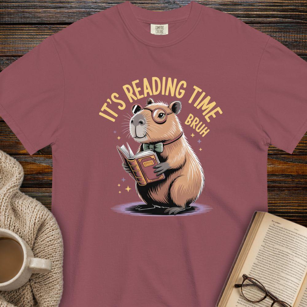 it's reading time, bruh capibara T-shirt