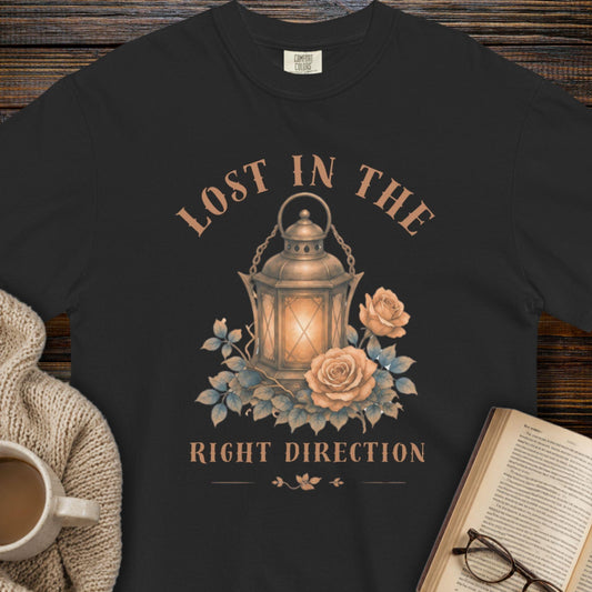 "Lost in the Right Direction" — Book Lover T-Shirt