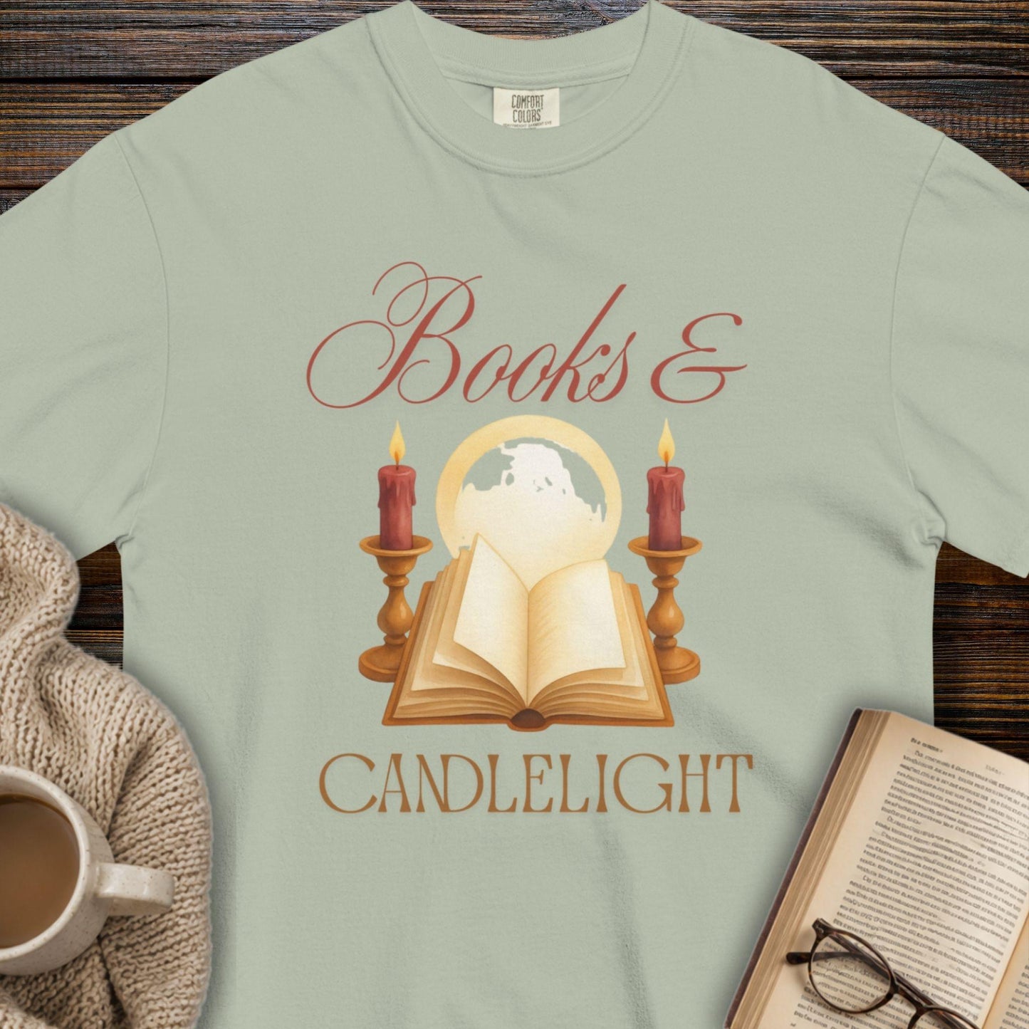 Books & candlelight T-shirt