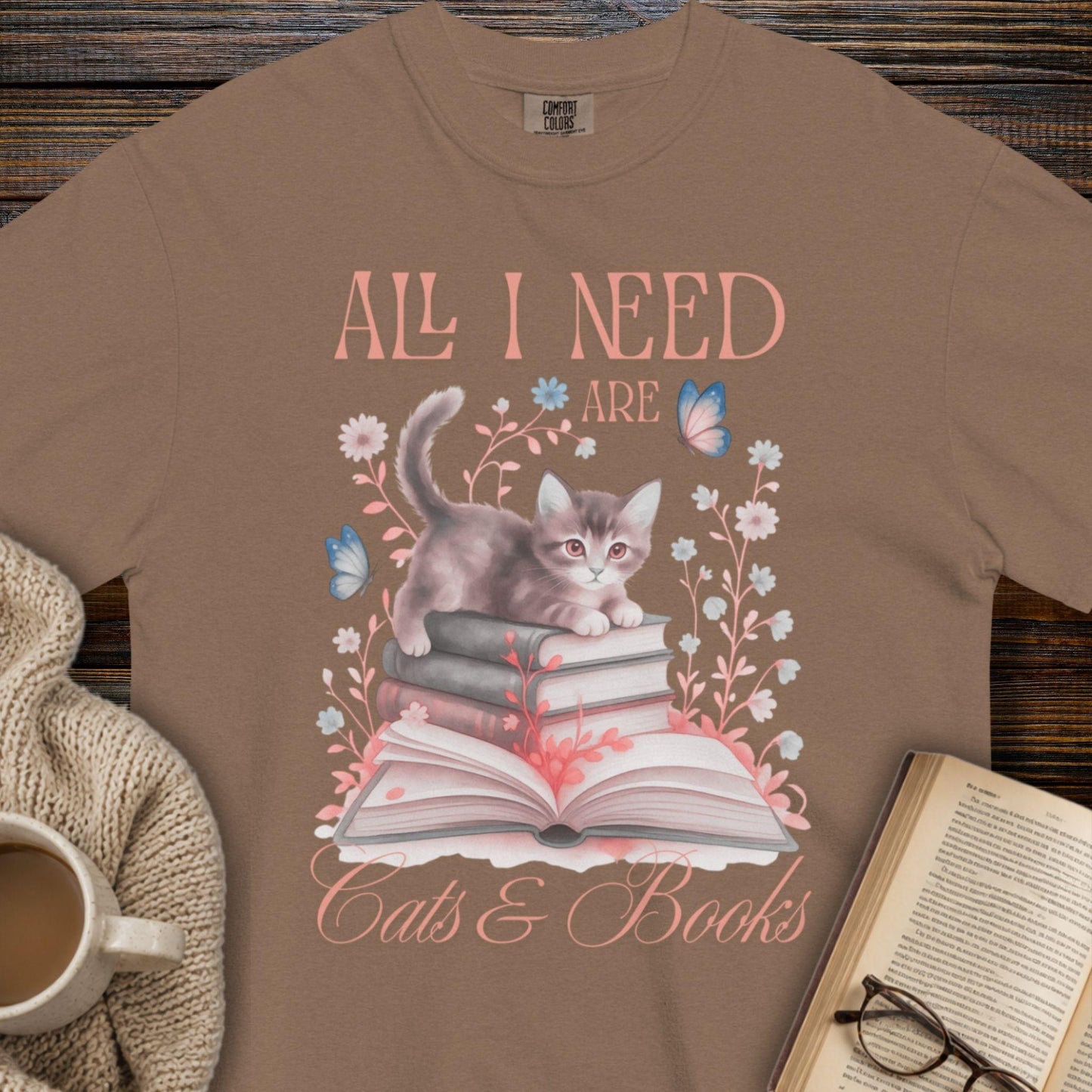 All I Need Are Cats and Books Lover T-Shirt