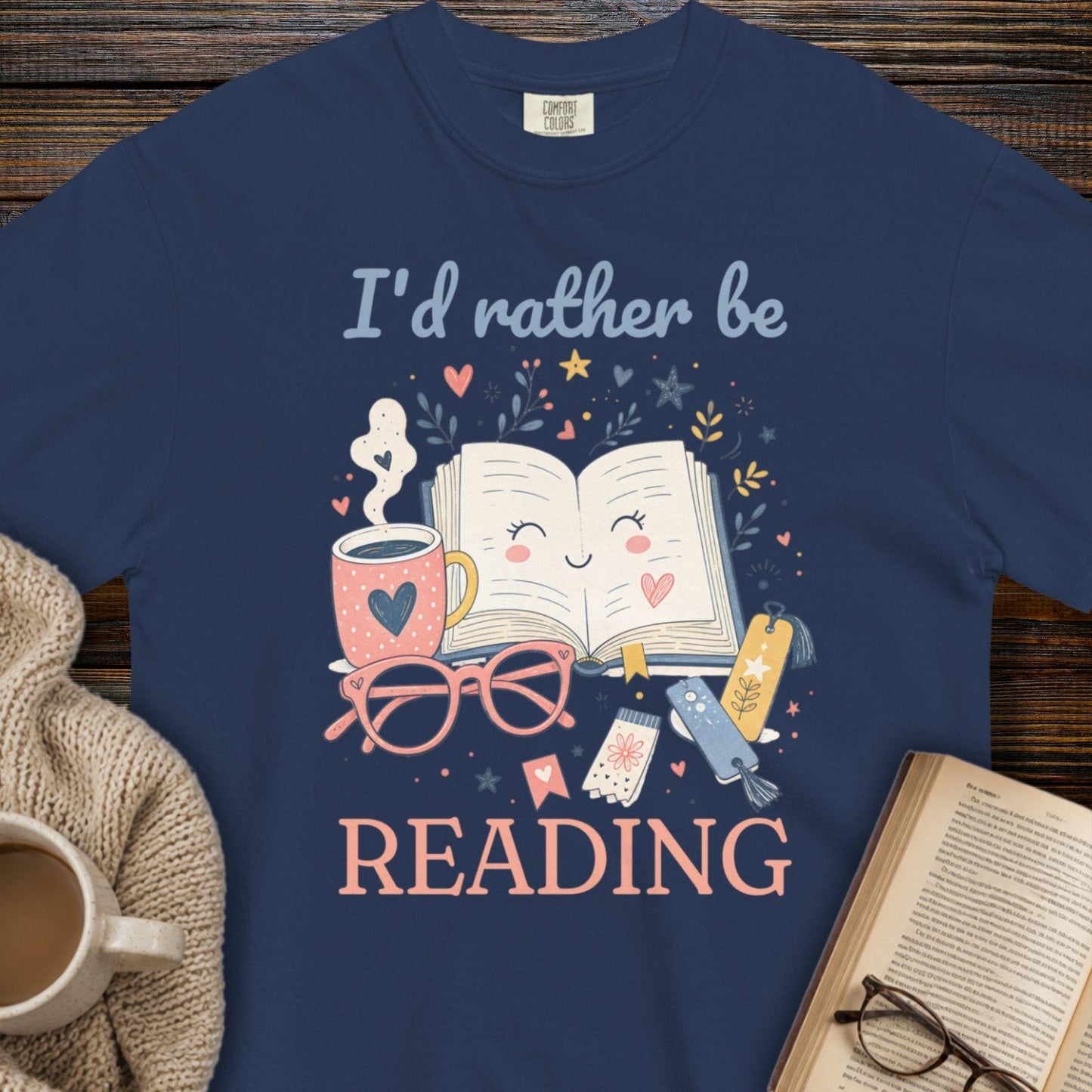 I'd rather be reading kawaii T-shirt