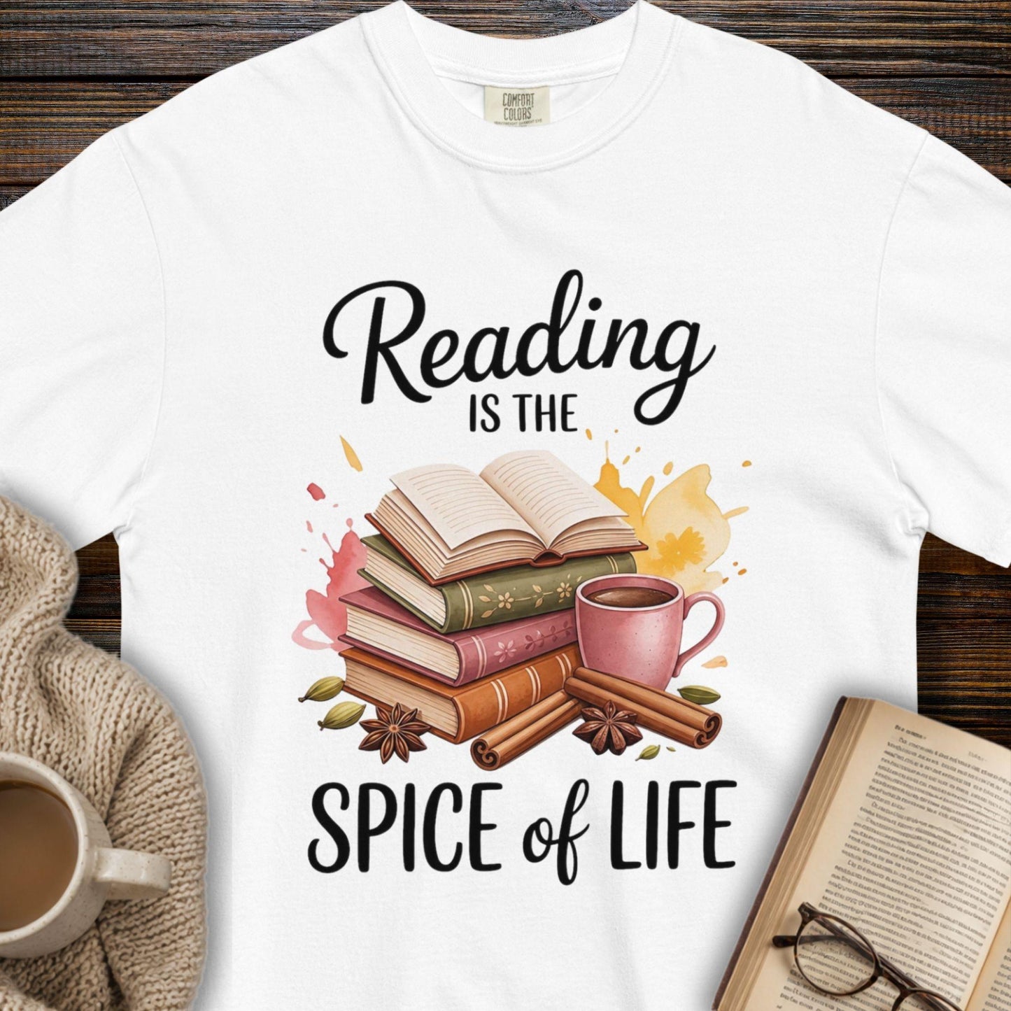 "Reading is the Spice of Life" — Book Lover T-Shirt