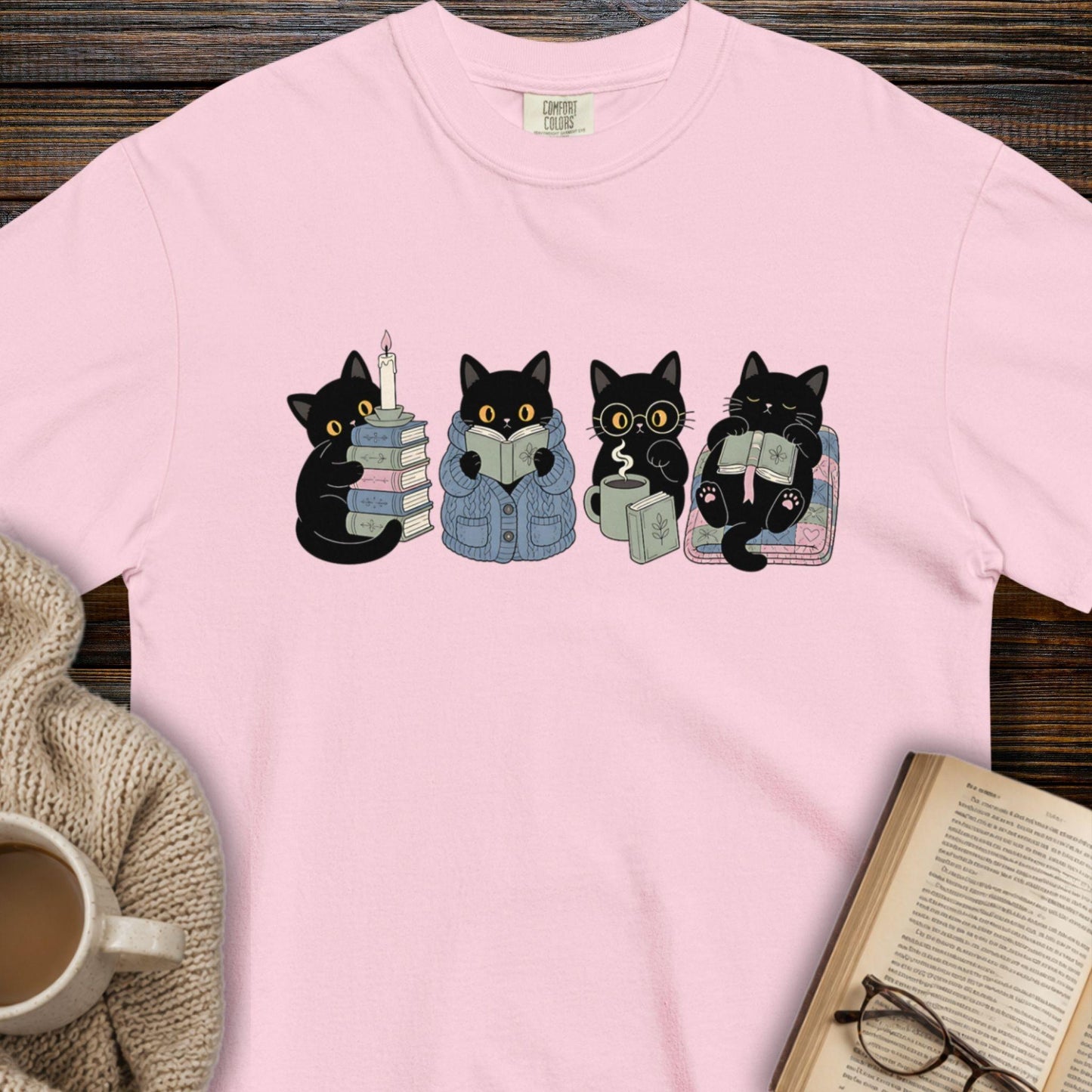 Reading Cat T-shirt