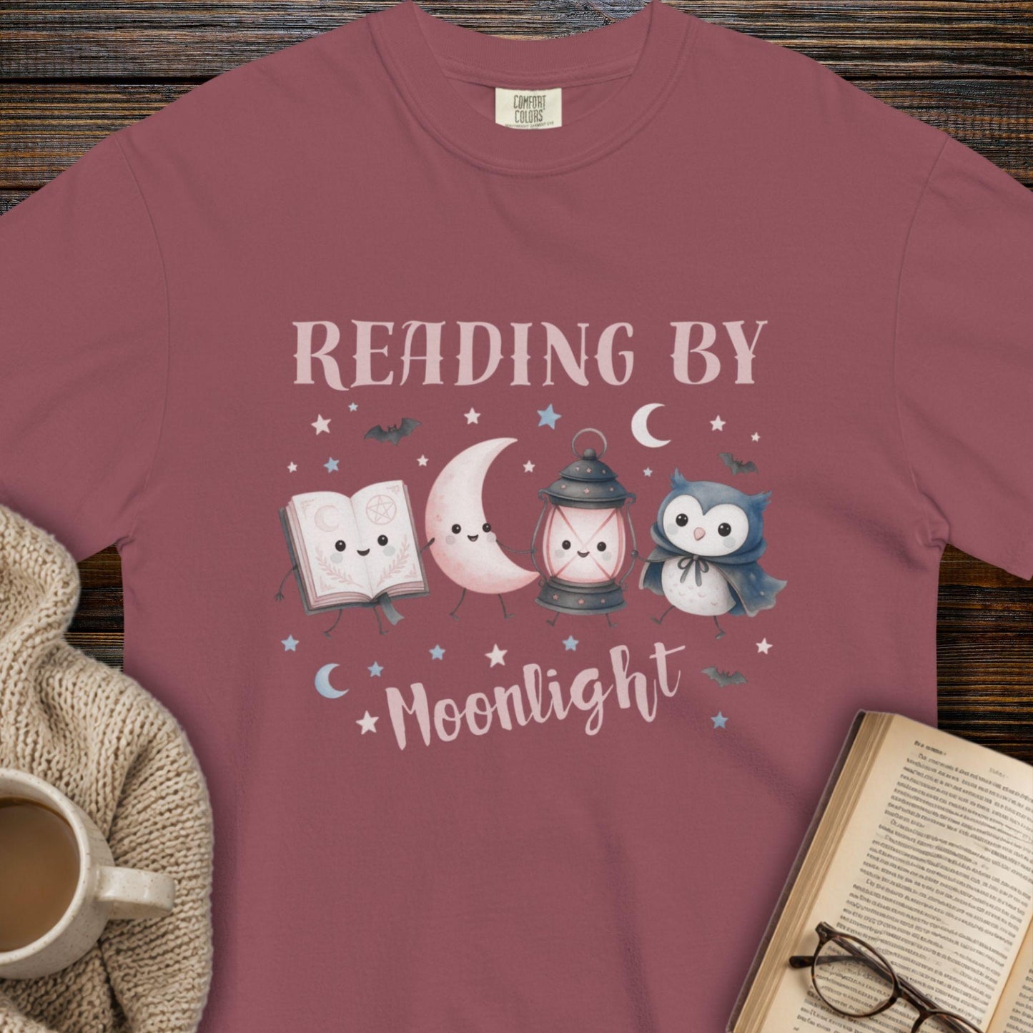 Reading by moonlight T-shirt