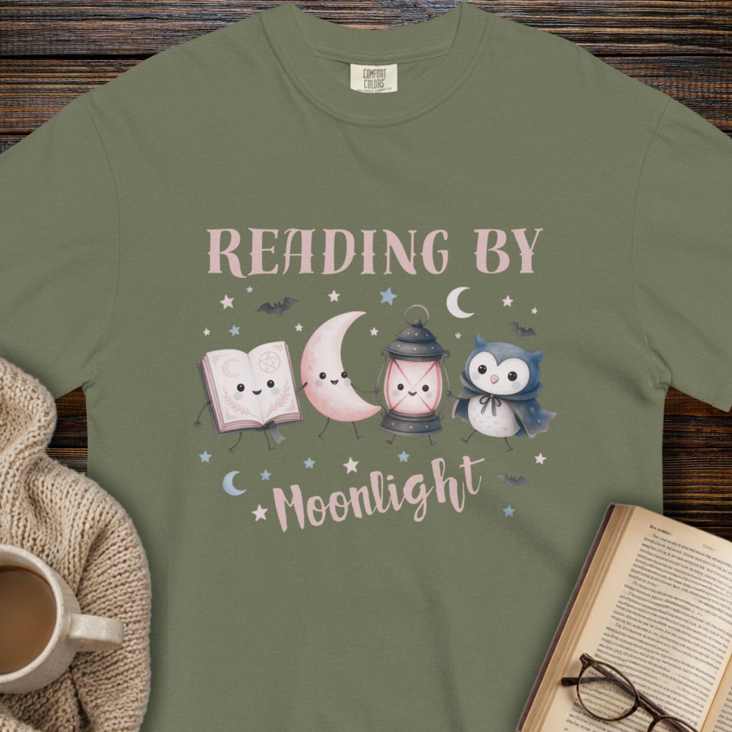 Reading by moonlight T-shirt