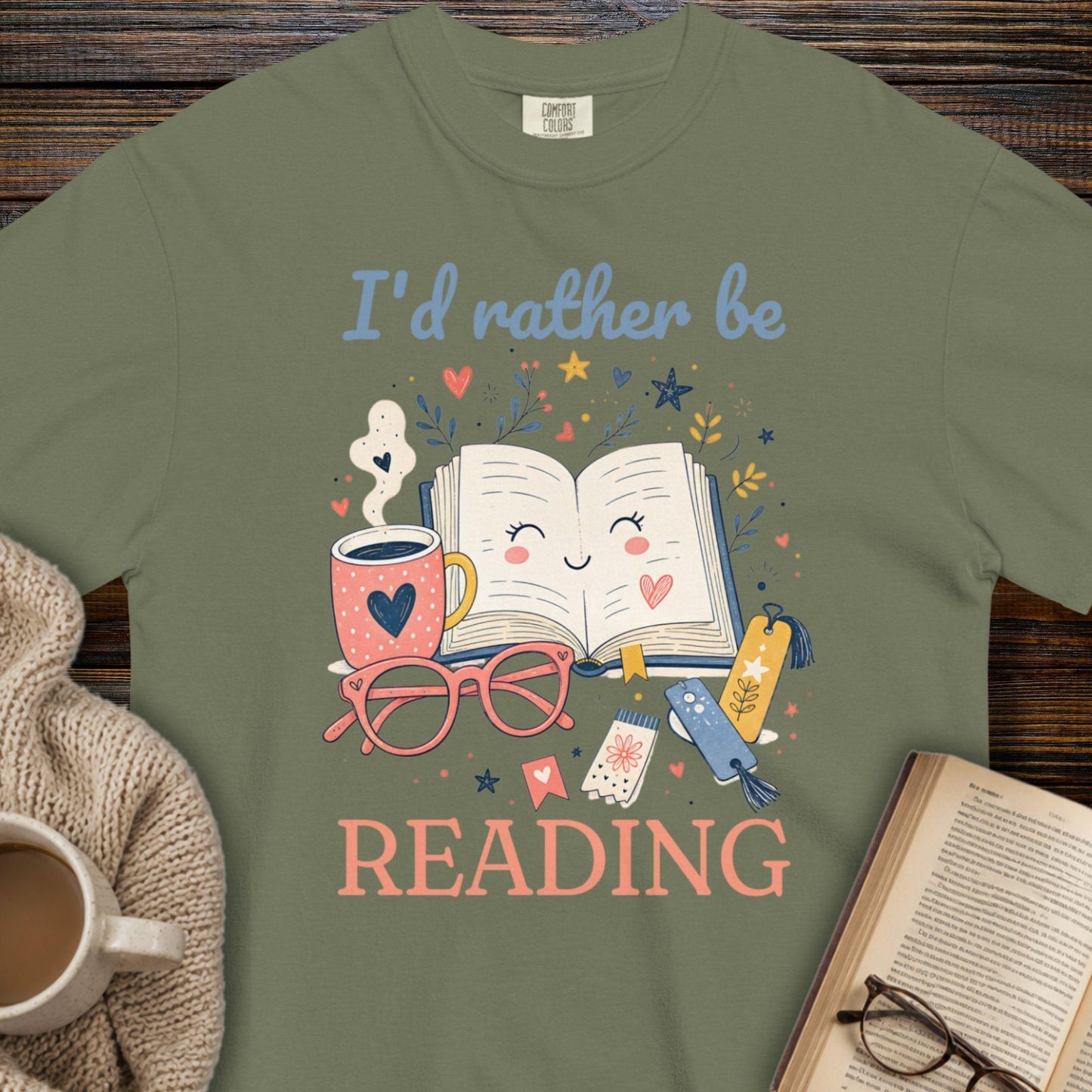 I'd rather be reading kawaii T-shirt