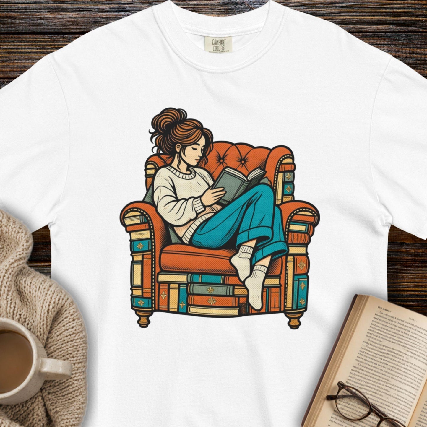 Girl reading T-shirt
