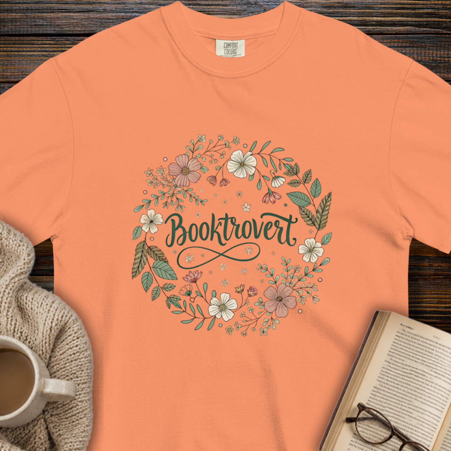 Booktrovert flower T-shirt