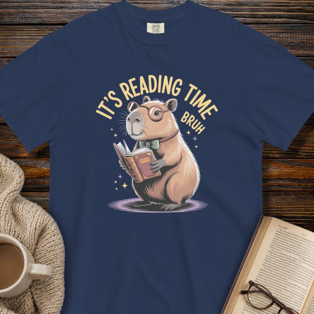 it's reading time, bruh capibara T-shirt
