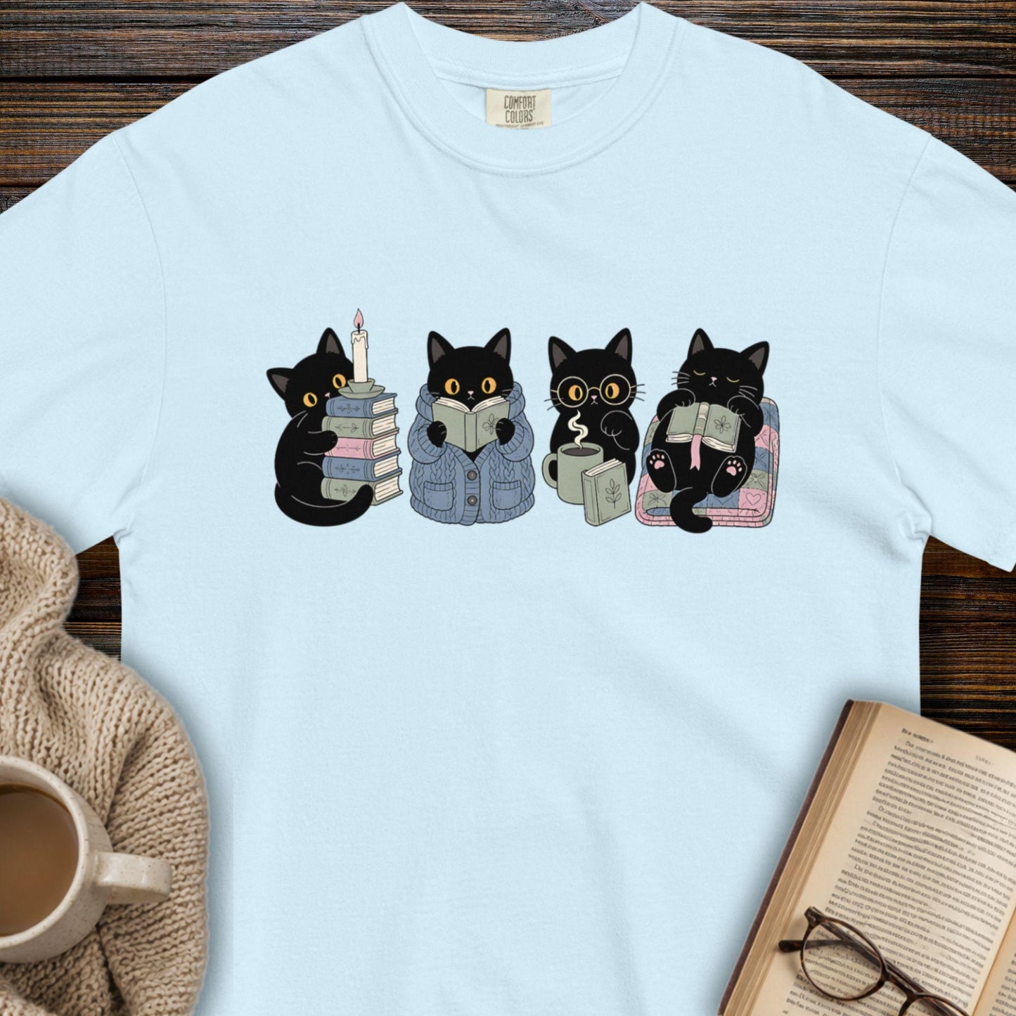 Reading Cat T-shirt