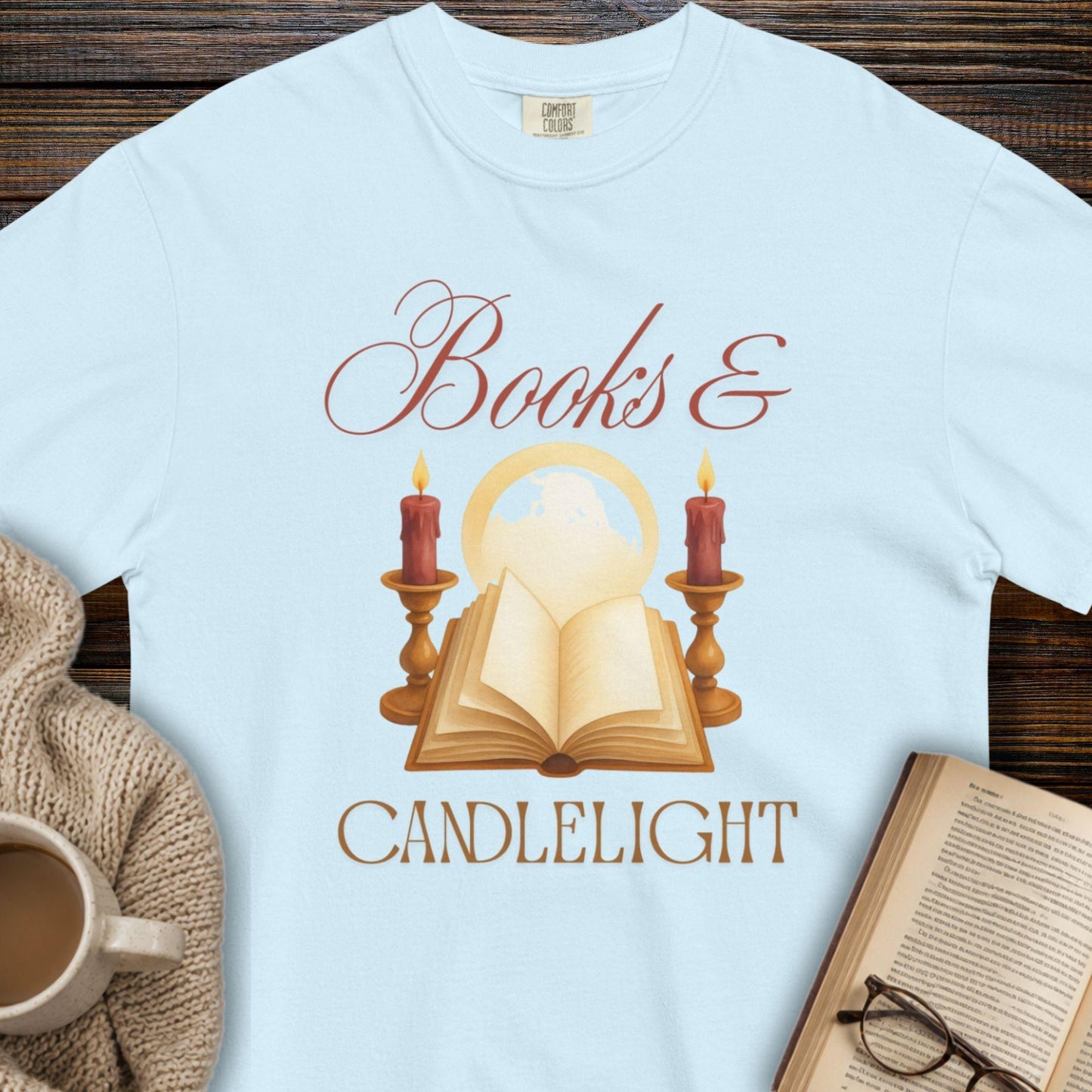 Books & candlelight T-shirt