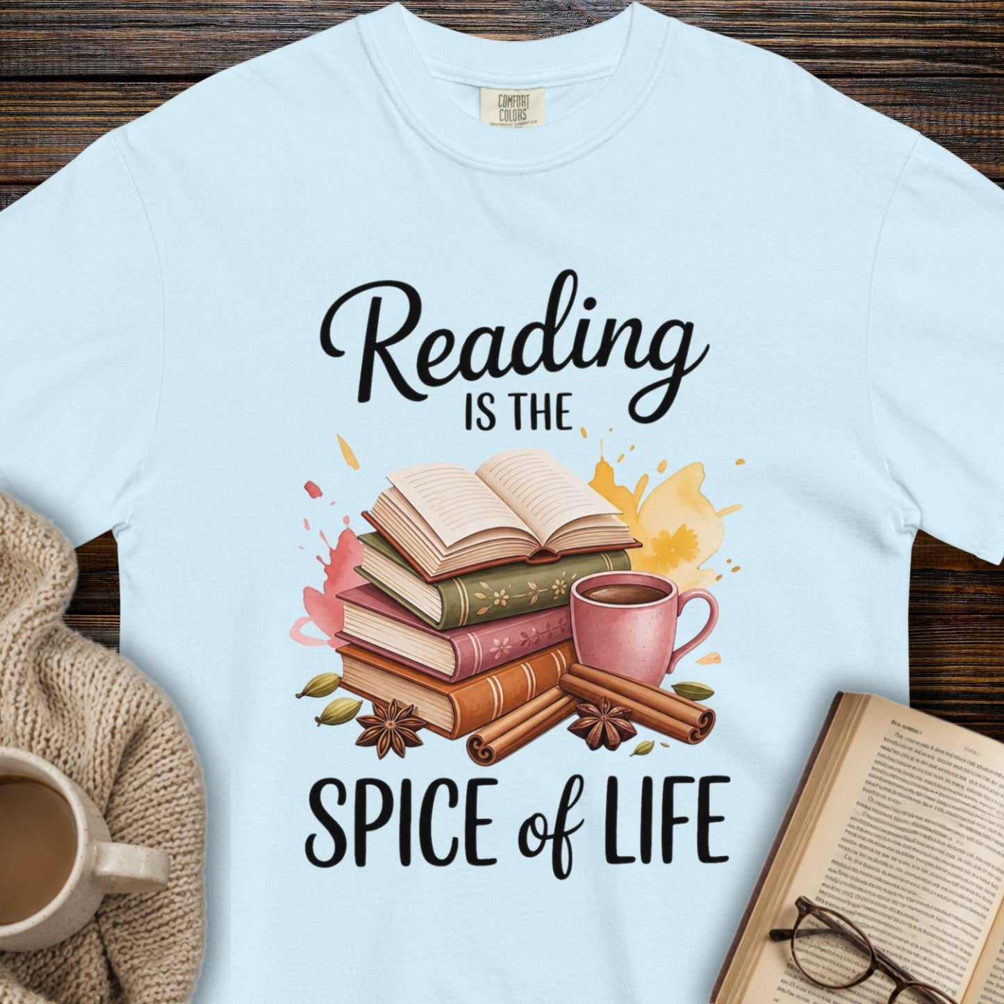 "Reading is the Spice of Life" — Book Lover T-Shirt