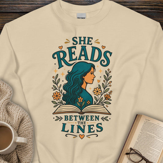 She Reads Between The Lines Sweatshirt