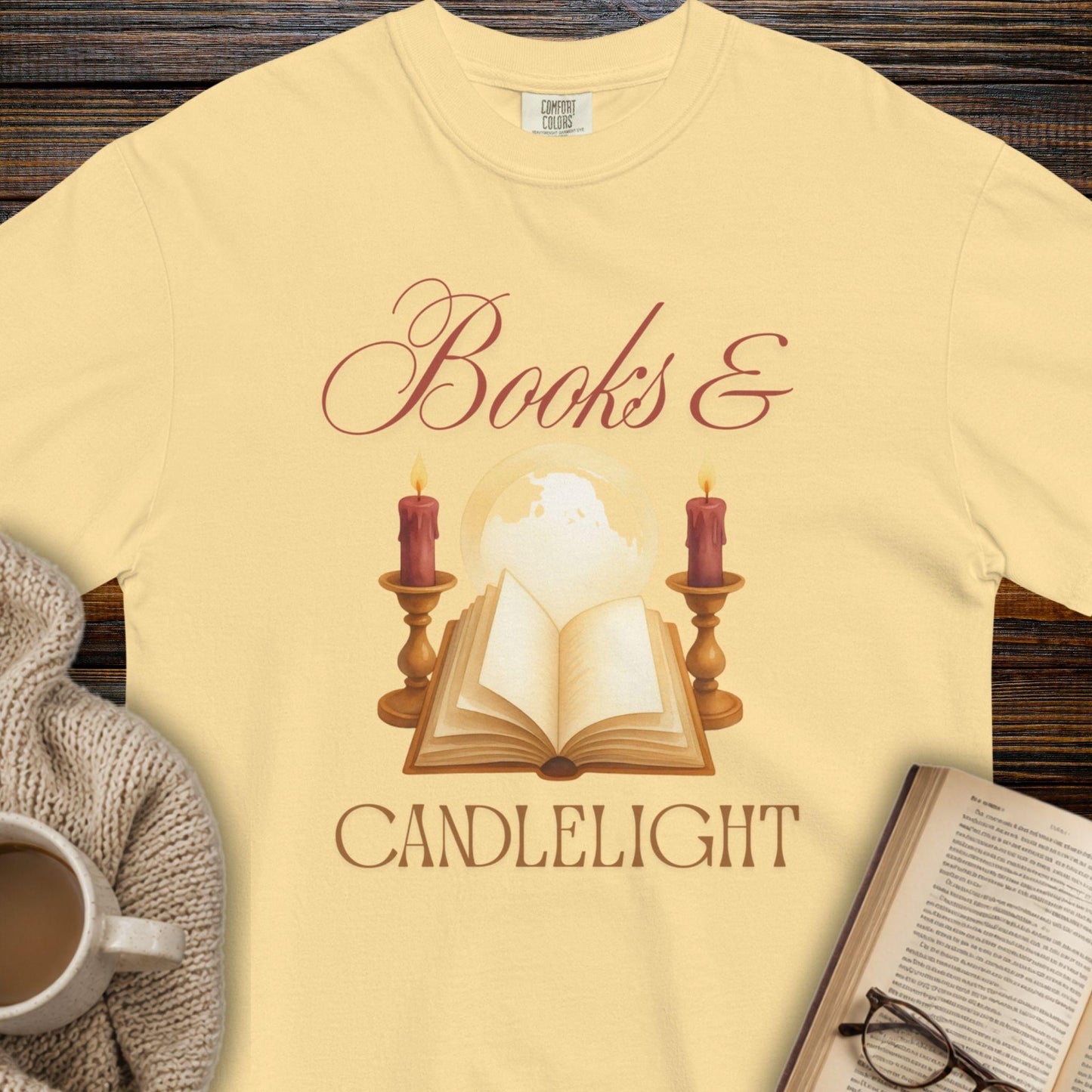 Books & candlelight T-shirt
