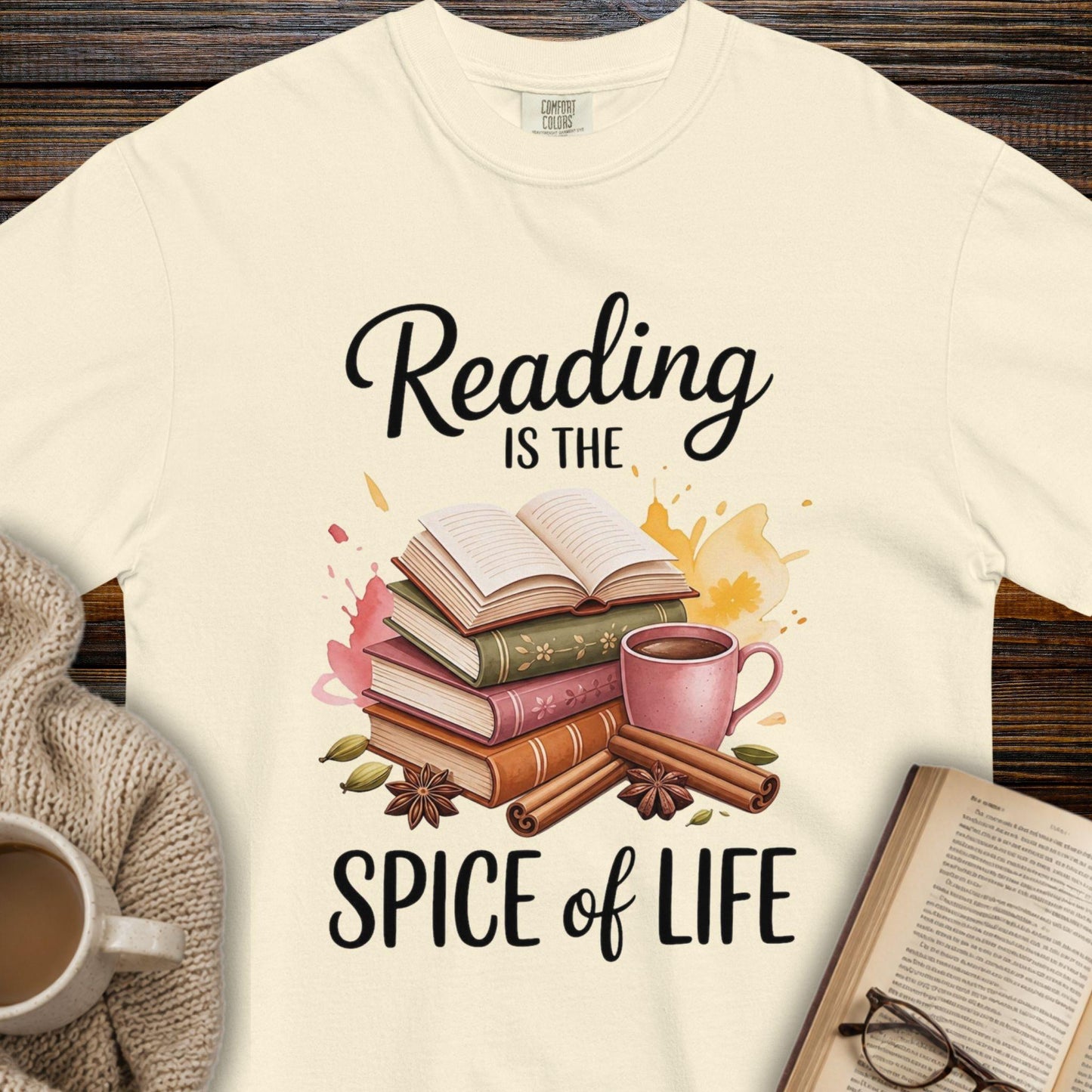 "Reading is the Spice of Life" — Book Lover T-Shirt