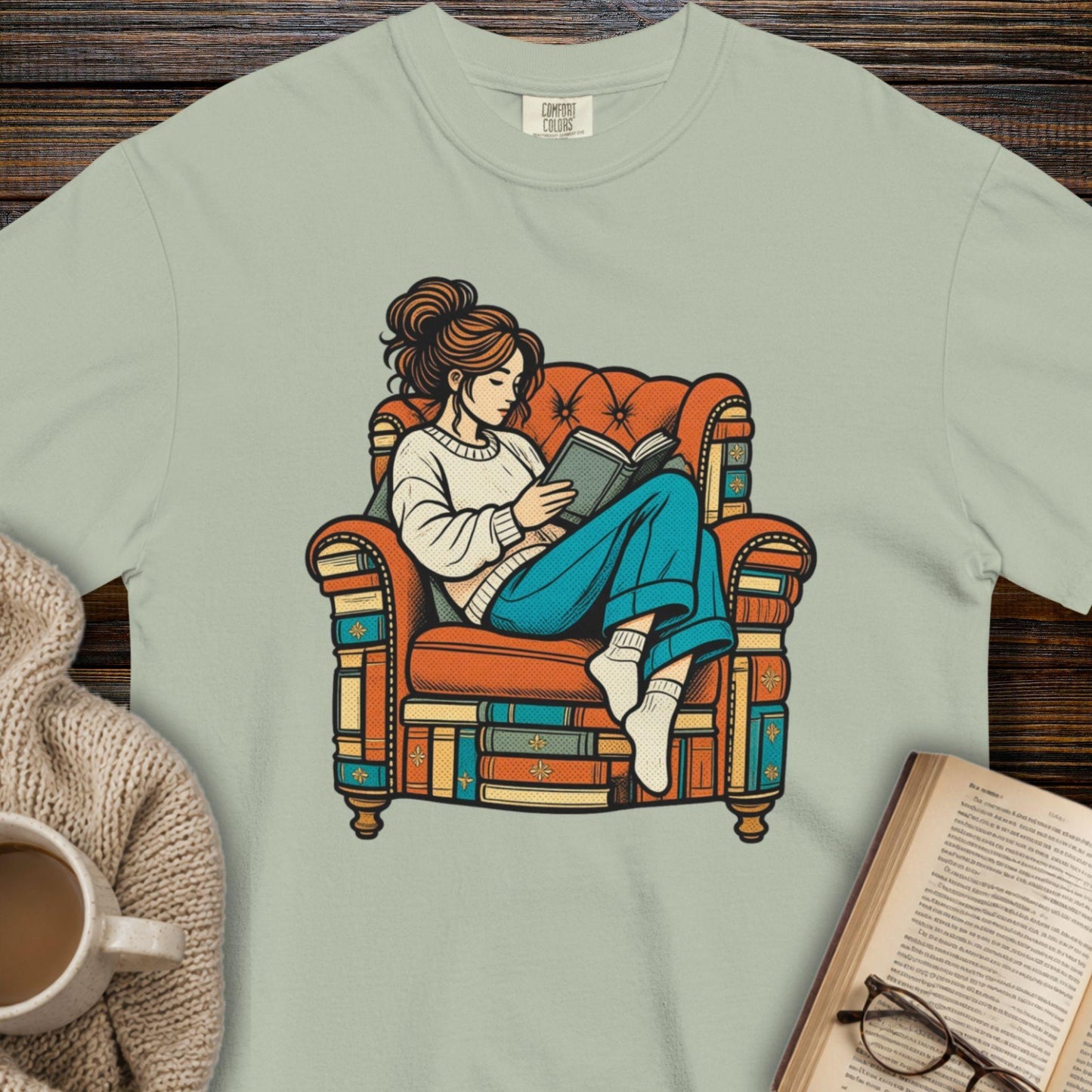 Girl reading T-shirt