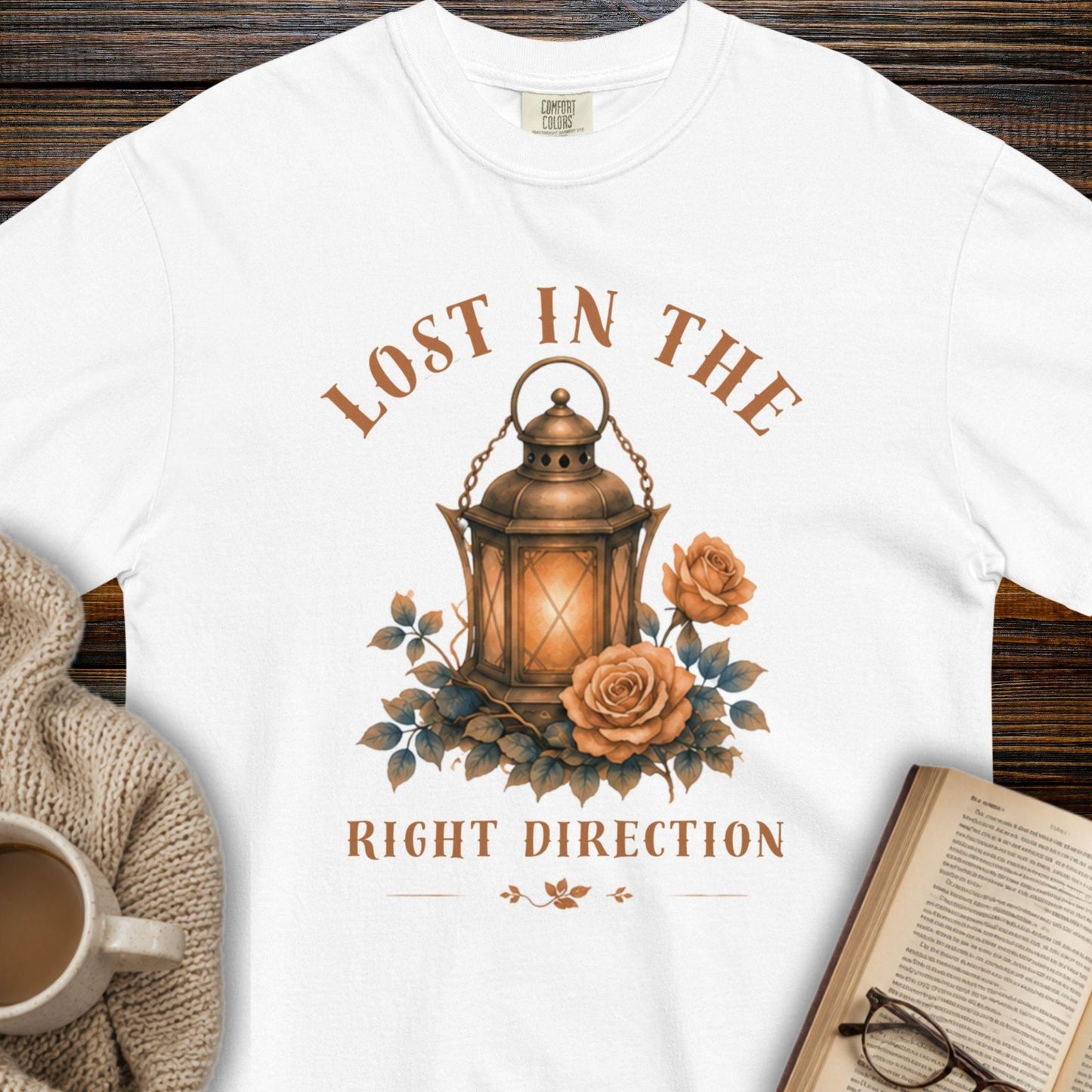 "Lost in the Right Direction" — Book Lover T-Shirt