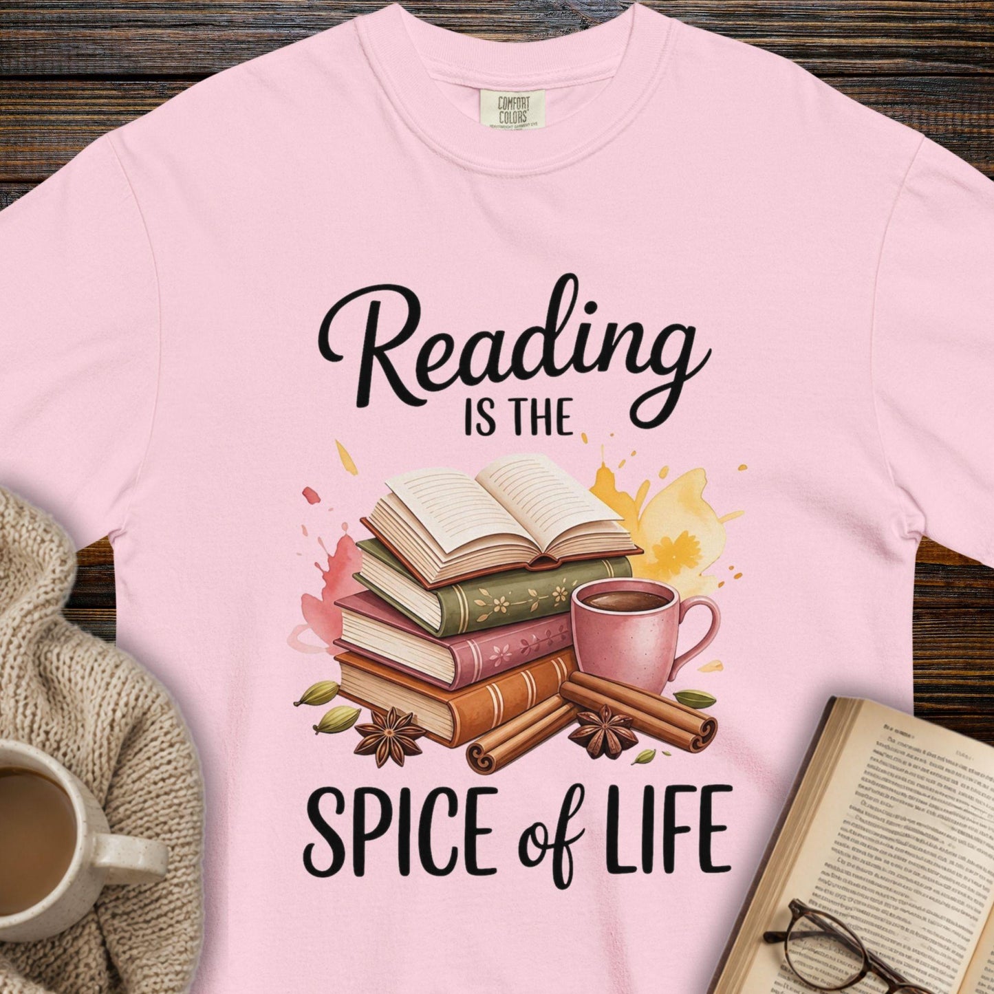 "Reading is the Spice of Life" — Book Lover T-Shirt