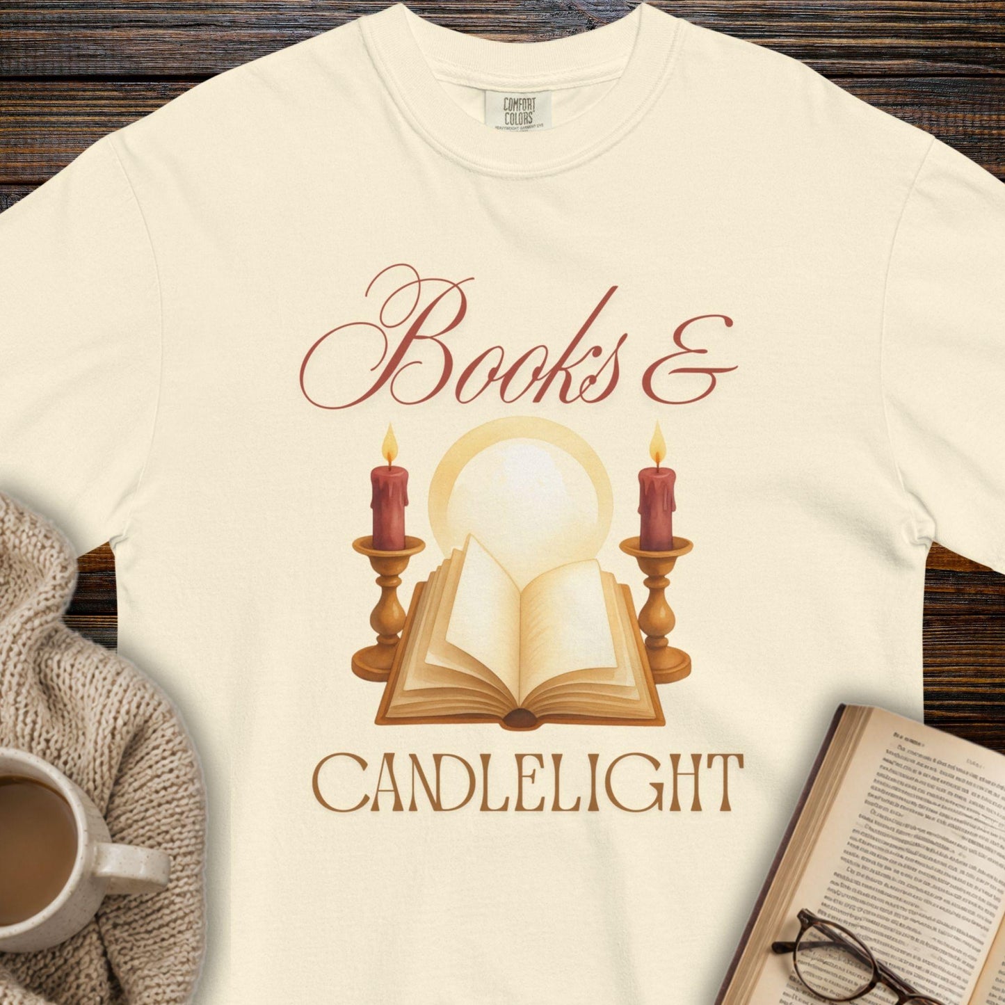 Books & candlelight T-shirt
