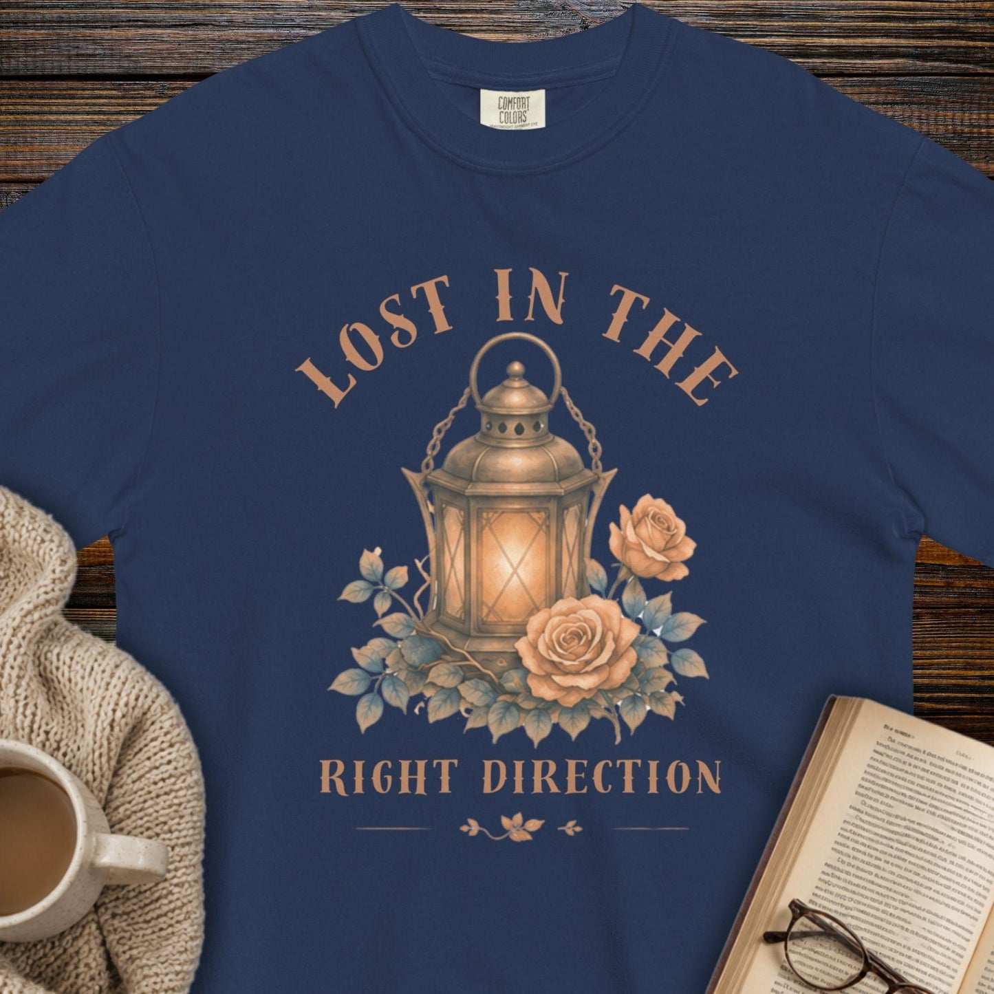 "Lost in the Right Direction" — Book Lover T-Shirt