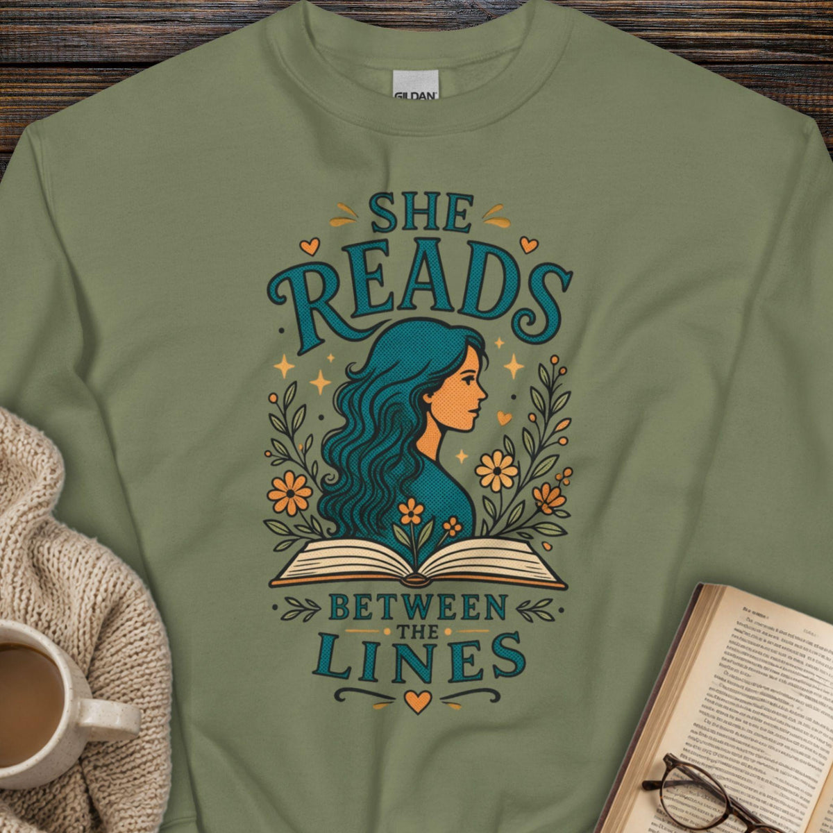 She Reads Between The Lines Sweatshirt