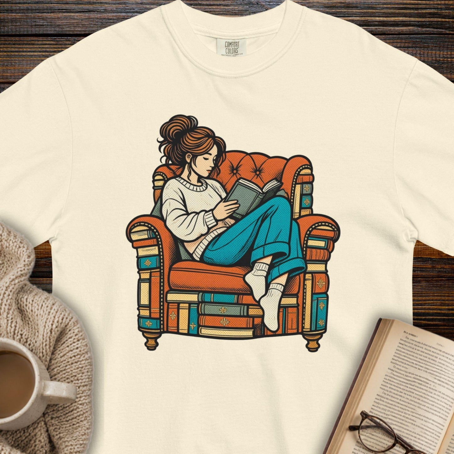 Girl reading T-shirt