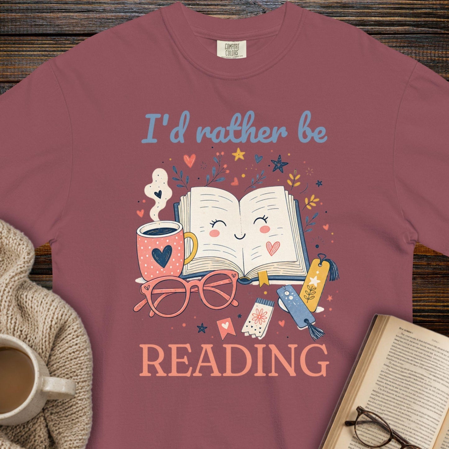 I'd rather be reading kawaii T-shirt