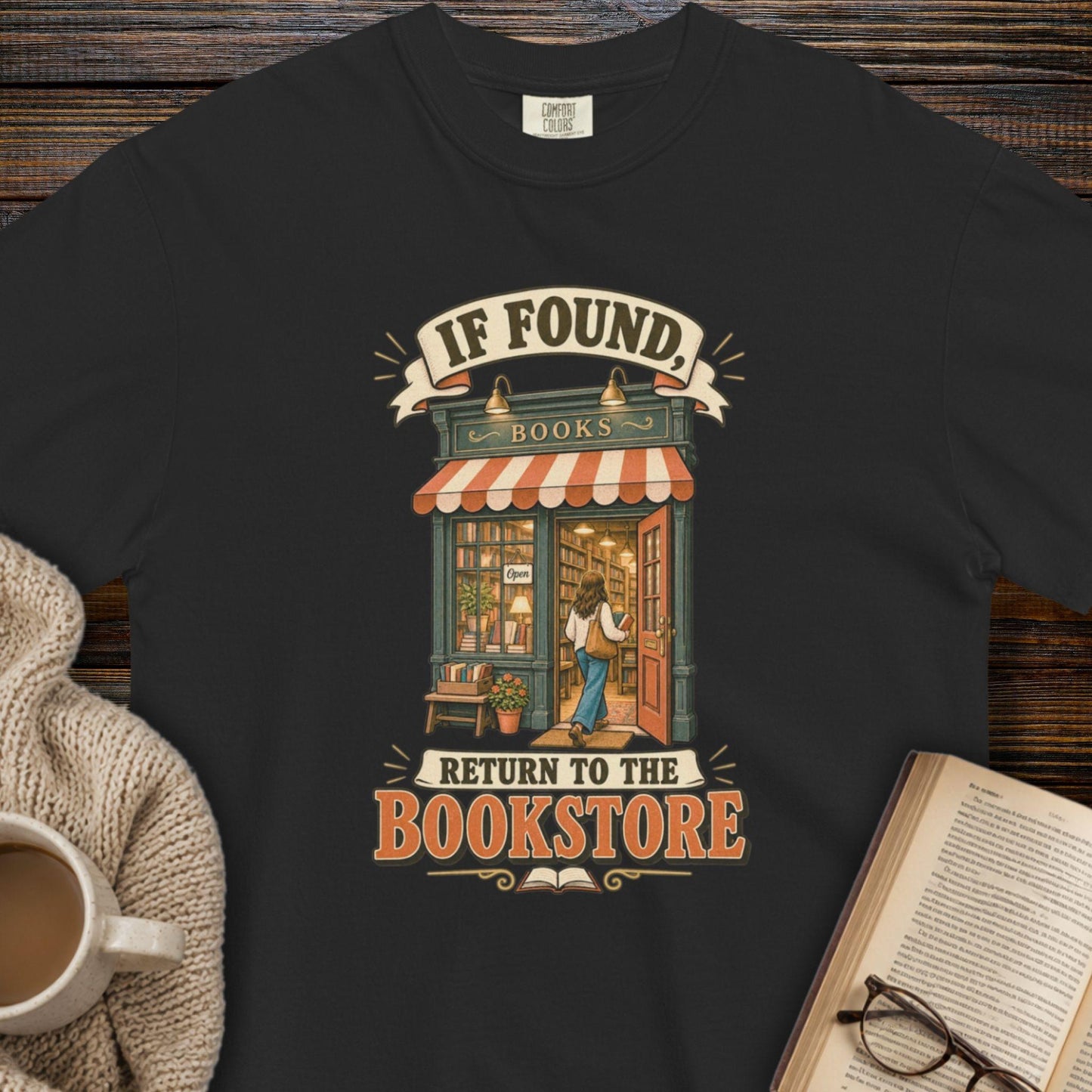 If found return to bookstore T-shirt