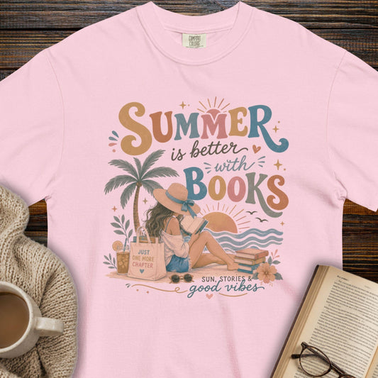 "Summer is Better with Books" — Book Lover T-Shirt