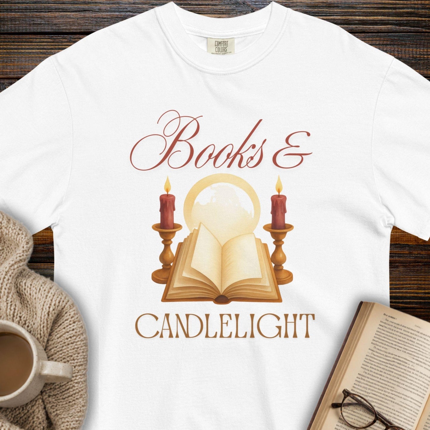 Books & candlelight T-shirt